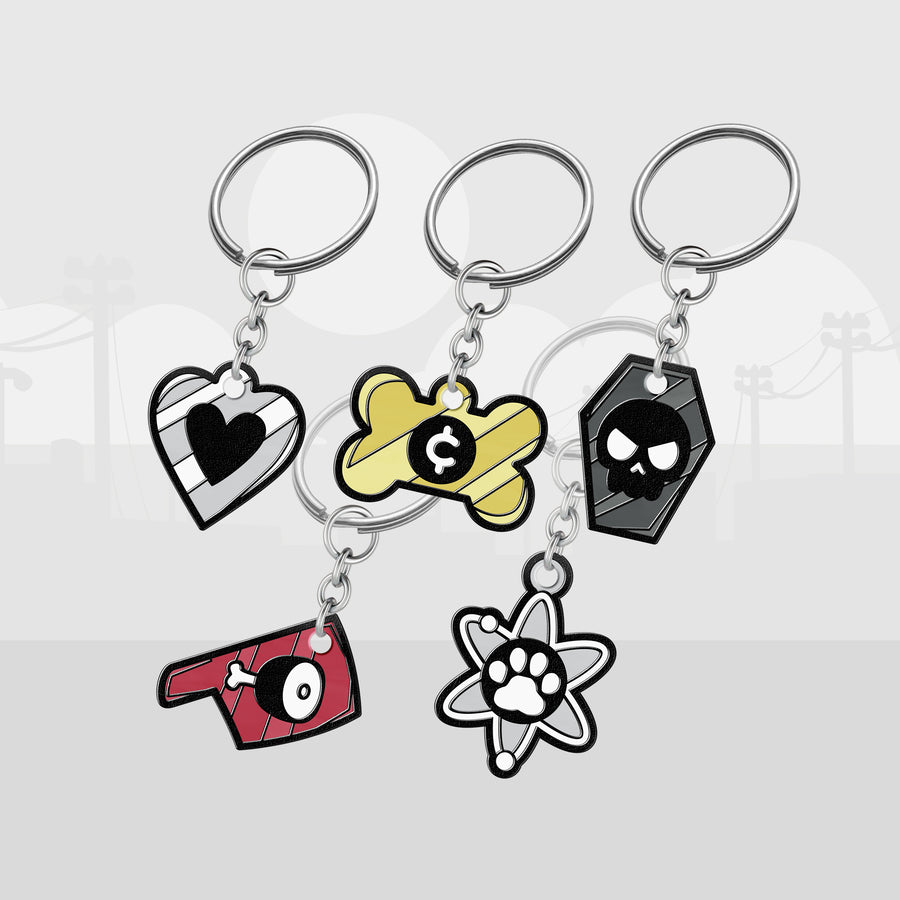 Mewgenics Desert Cat Class Collar Keychains
