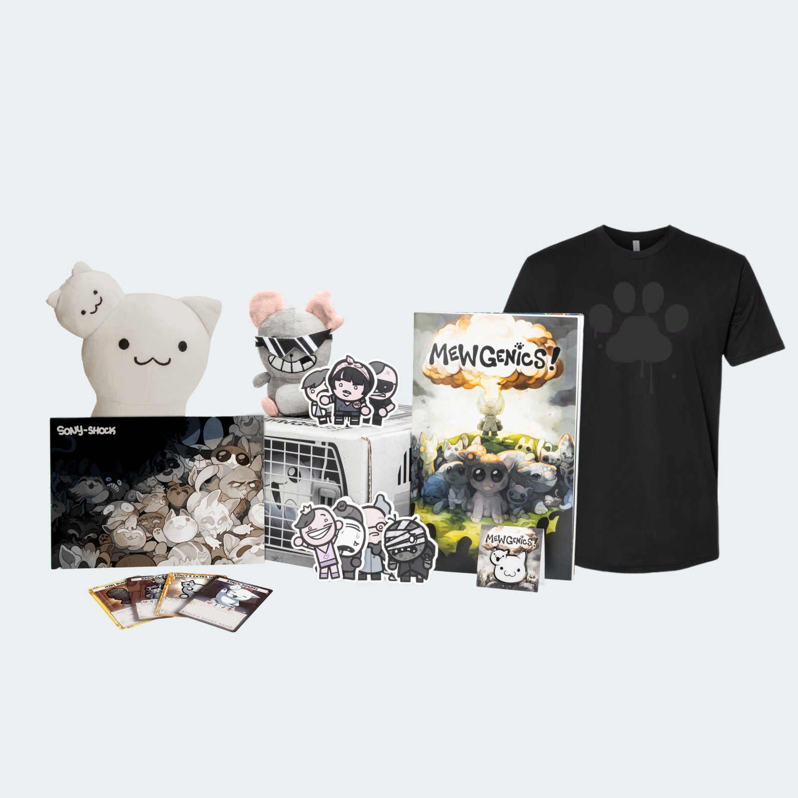 The Full Mewgenics Merch Bundle!!