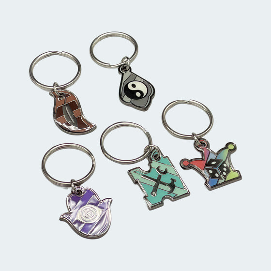Mewgenics Lab Cat Class Collar Keychains