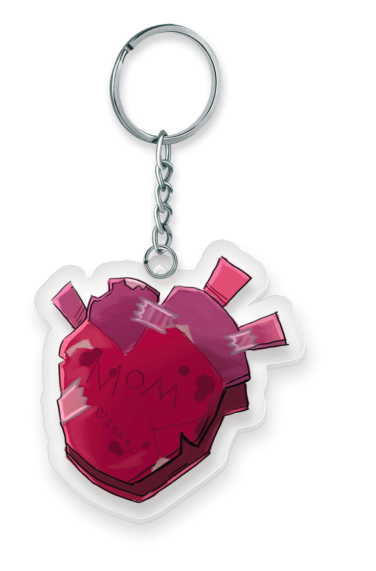 Charmed Mom&#39;s Heart Keychain