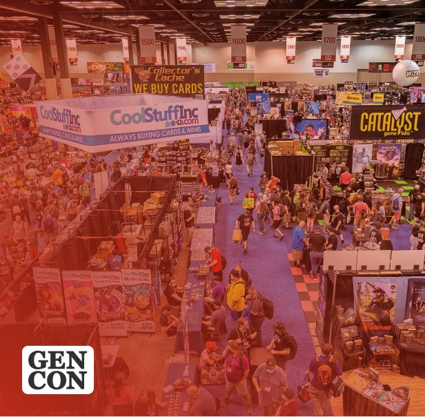 Attendees browsing the show floor at GenCon